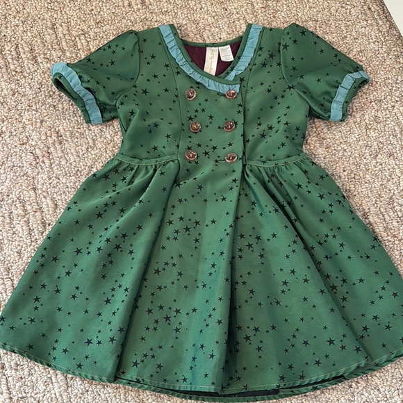 Matilda Jane- Paint by Numbers Green Starry Kids Dress - Picture 1 of 6